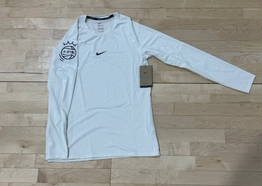 Nike Jr EYBL Compression Long-sleeve Shirt (White)